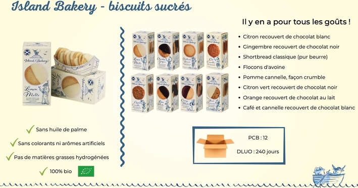 présentation biscuits sucrés Island bakéry